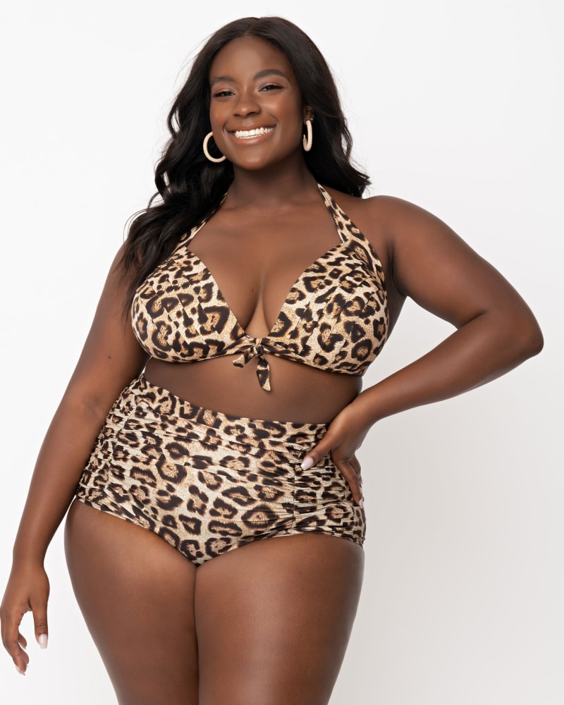 Plus size leopard swimwear on sale